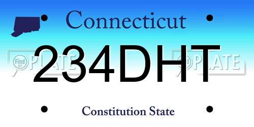 234DHT Connecticut License Plate