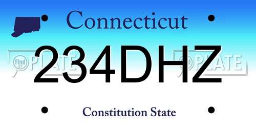 234DHZ Connecticut License Plate