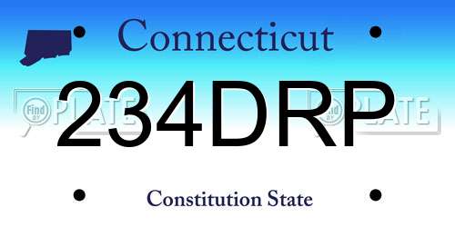 234DRP Connecticut License Plate