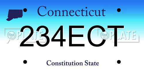 234ECT Connecticut License Plate