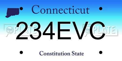 234EVC Connecticut License Plate