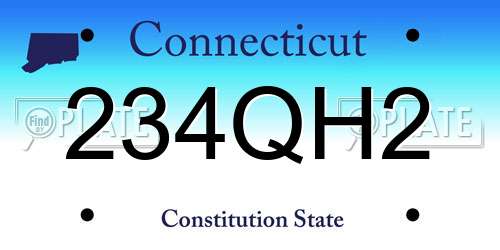 234QH2 Connecticut License Plate
