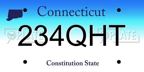 234QHT Connecticut License Plate