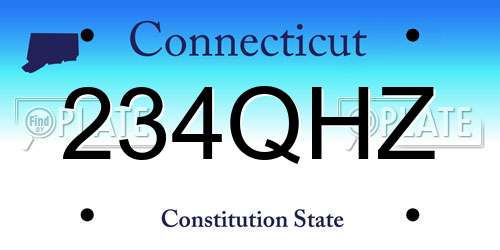 234QHZ Connecticut License Plate