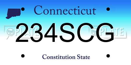 234SCG Connecticut License Plate