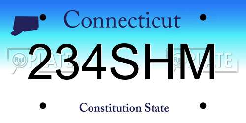 234SHM Connecticut License Plate
