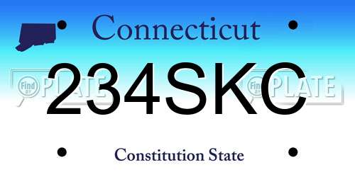 234SKC Connecticut License Plate