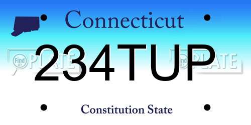 234TUP Connecticut License Plate