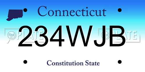 234WJB Connecticut License Plate