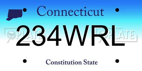 234WRL Connecticut License Plate
