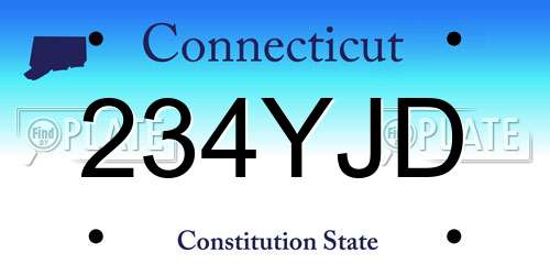 234YJD Connecticut License Plate