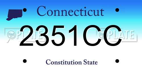 2351CC Connecticut License Plate