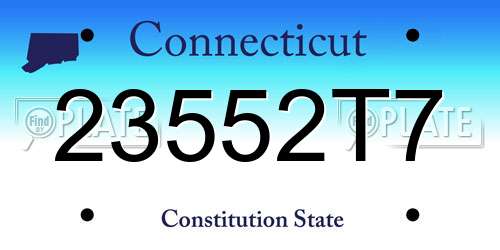 23552T7 Connecticut License Plate