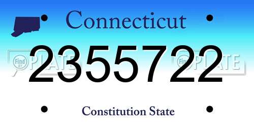 2355722 Connecticut License Plate