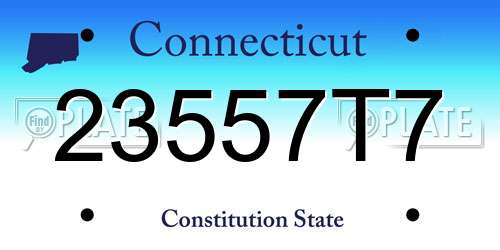 23557T7 Connecticut License Plate