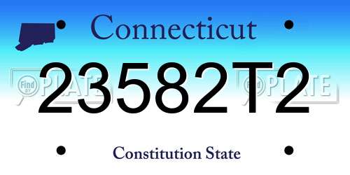 23582T2 Connecticut License Plate