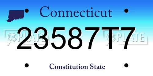 23587T7 Connecticut License Plate