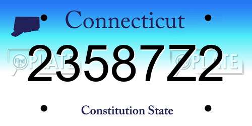 23587Z2 Connecticut License Plate