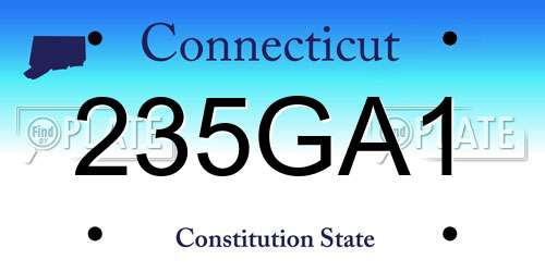 235GA1 Connecticut License Plate