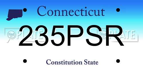 235PSR Connecticut License Plate
