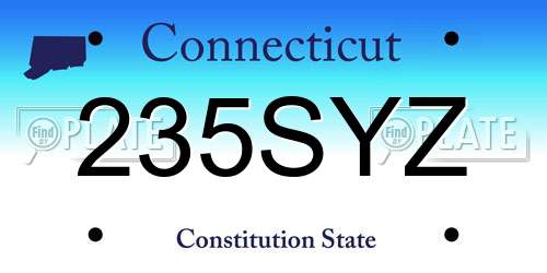235SYZ Connecticut License Plate