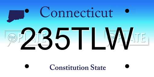 235TLW Connecticut License Plate