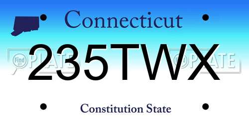 235TWX Connecticut License Plate