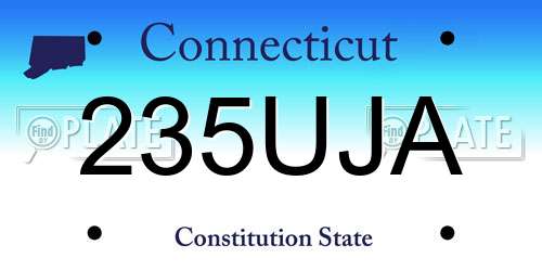 235UJA Connecticut License Plate