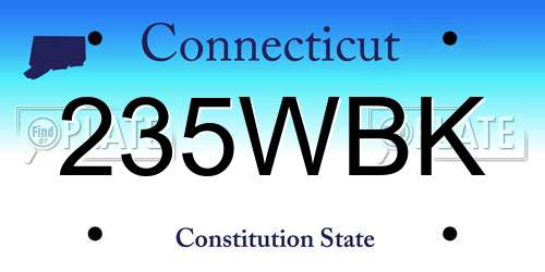 235WBK Connecticut License Plate