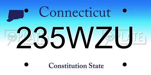235WZU Connecticut License Plate