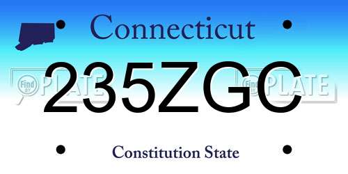 235ZGC Connecticut License Plate