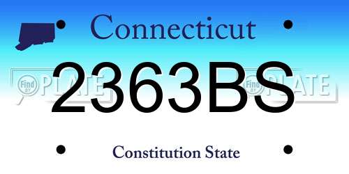 2363BS Connecticut License Plate