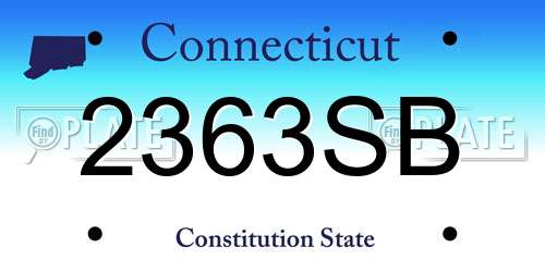 2363SB Connecticut License Plate