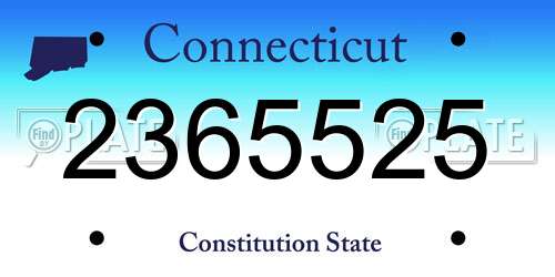 2365525 Connecticut License Plate