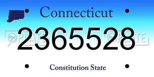 2365528 Connecticut License Plate