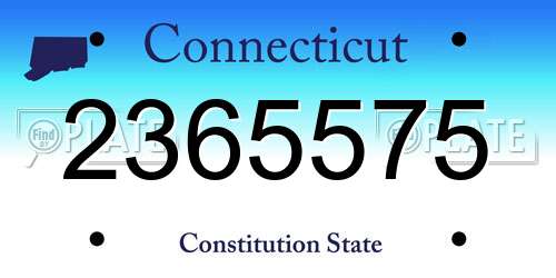 2365575 Connecticut License Plate