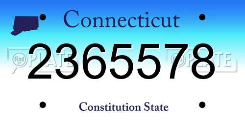 2365578 Connecticut License Plate