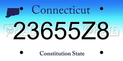 23655Z8 Connecticut License Plate