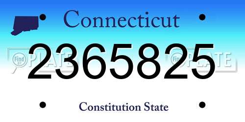 2365825 Connecticut License Plate