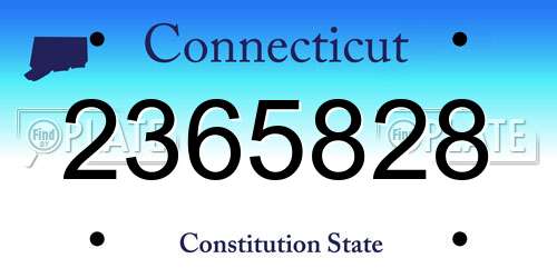 2365828 Connecticut License Plate