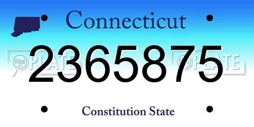 2365875 Connecticut License Plate