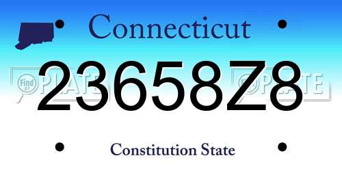 23658Z8 Connecticut License Plate