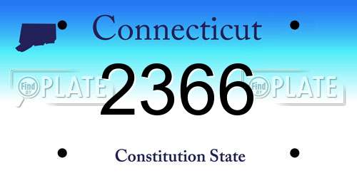 2366 Connecticut License Plate
