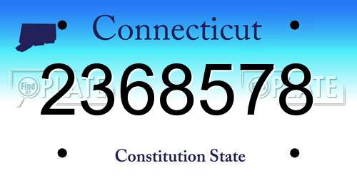2368578 Connecticut License Plate
