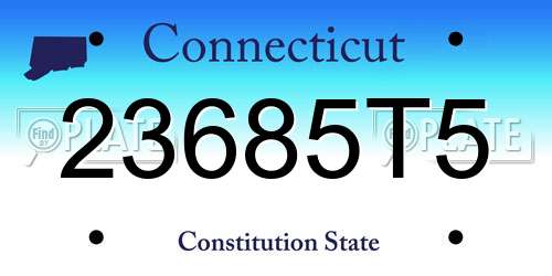 23685T5 Connecticut License Plate