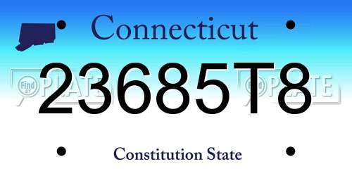 23685T8 Connecticut License Plate