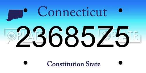 23685Z5 Connecticut License Plate