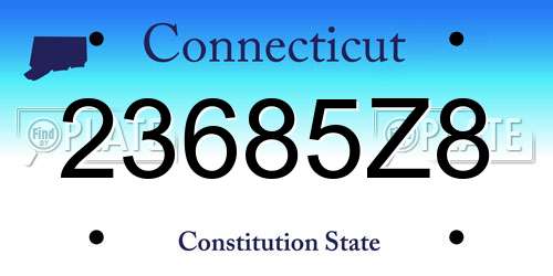 23685Z8 Connecticut License Plate