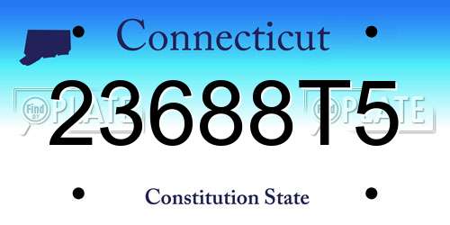 23688T5 Connecticut License Plate