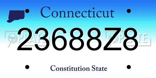 23688Z8 Connecticut License Plate